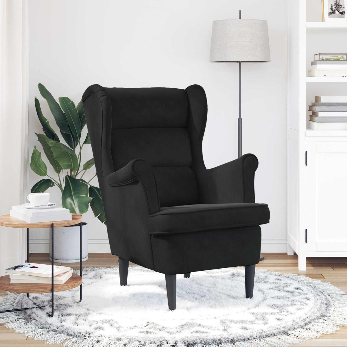 Armchair Velvet Black
