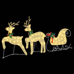 vidaXL LED Reindeers 3 pcs Warm White 43 x 18 x 66 cm Fabric 5
