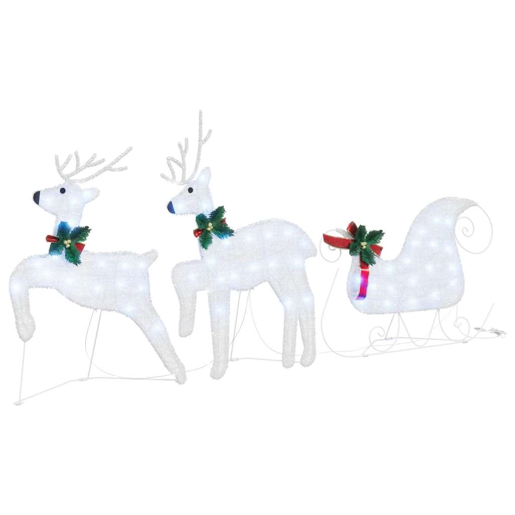 vidaXL LED Reindeers 3 pcs Cold White 43 x 18 x 66 cm Fabric 2