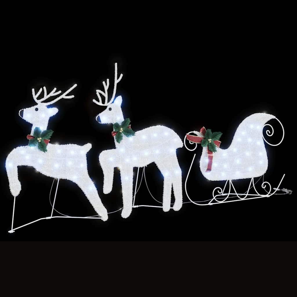 vidaXL LED Reindeers 3 pcs Cold White 43 x 18 x 66 cm Fabric 5