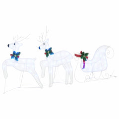 vidaXL LED Reindeers 3 pcs Cold White 43 x 18 x 66 cm Fabric 2