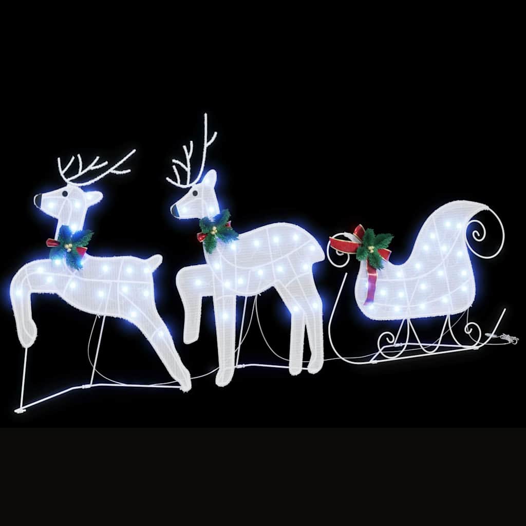 vidaXL LED Reindeers 3 pcs Cold White 43 x 18 x 66 cm Fabric 5