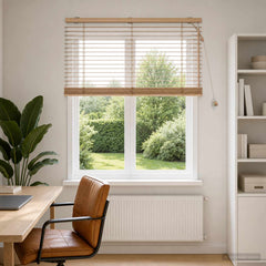 vidaXL Venetian Blind Oak Look 115 x 130 cm 35 mm Solid Paulownia Wood 1