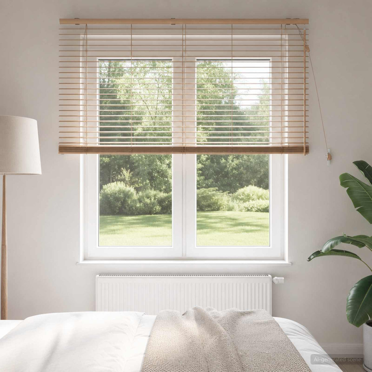 Venetian Blind 35 mm Solid Paulownia Wood Drop 160 cm Oak Look 145 cm