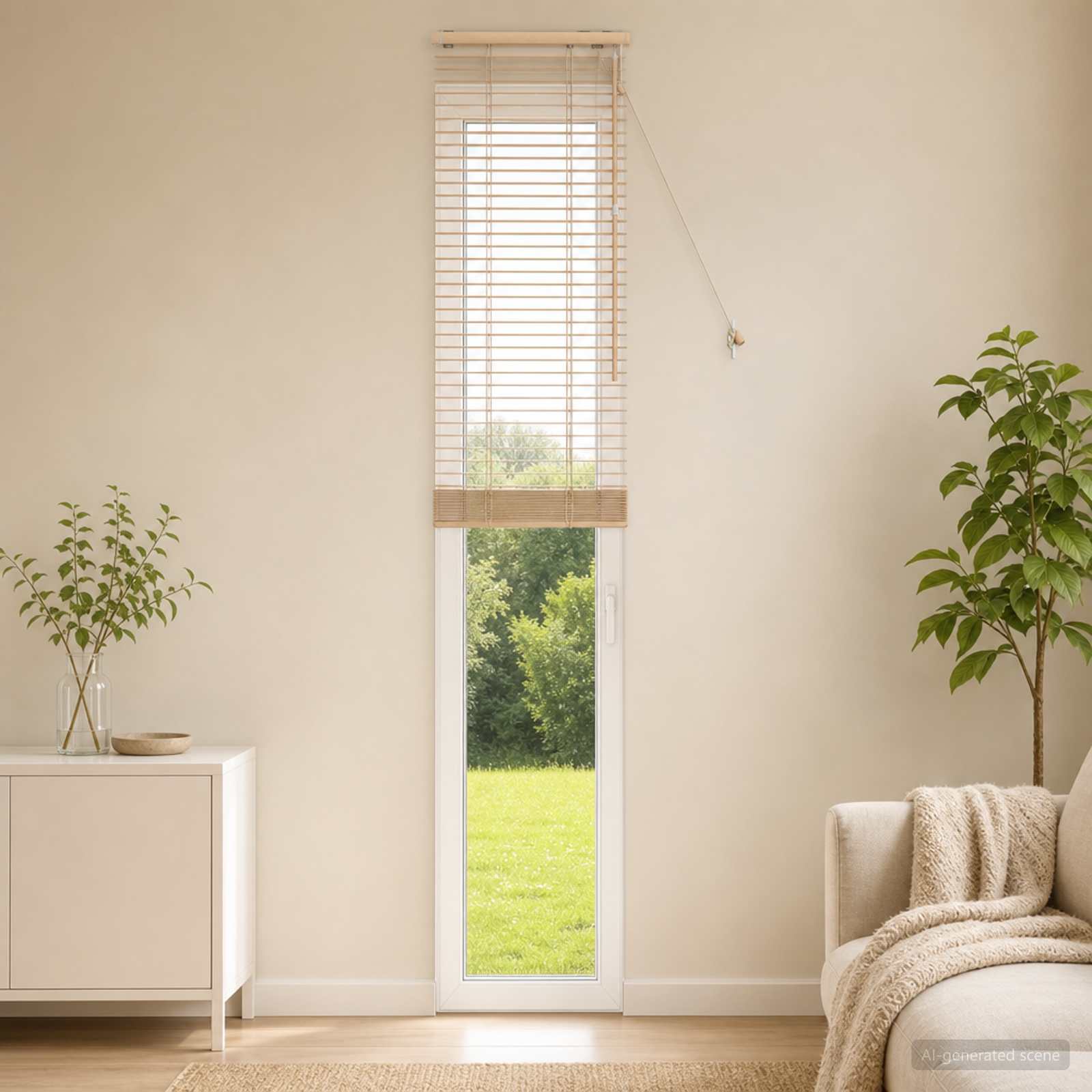 vidaXL Venetian Blind Oak Look 40 x 250 cm 35 mm Solid Paulownia Wood 1
