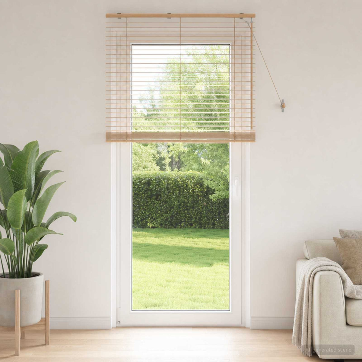 Venetian Blind 35 mm Solid Paulownia Wood Oak Look