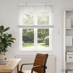 vidaXL Venetian Blind White 75 x 130 cm 35 mm Solid Paulownia Wood 1