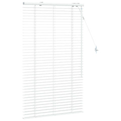vidaXL Venetian Blind White 70 x 130 cm 35 mm Solid Paulownia Wood 3
