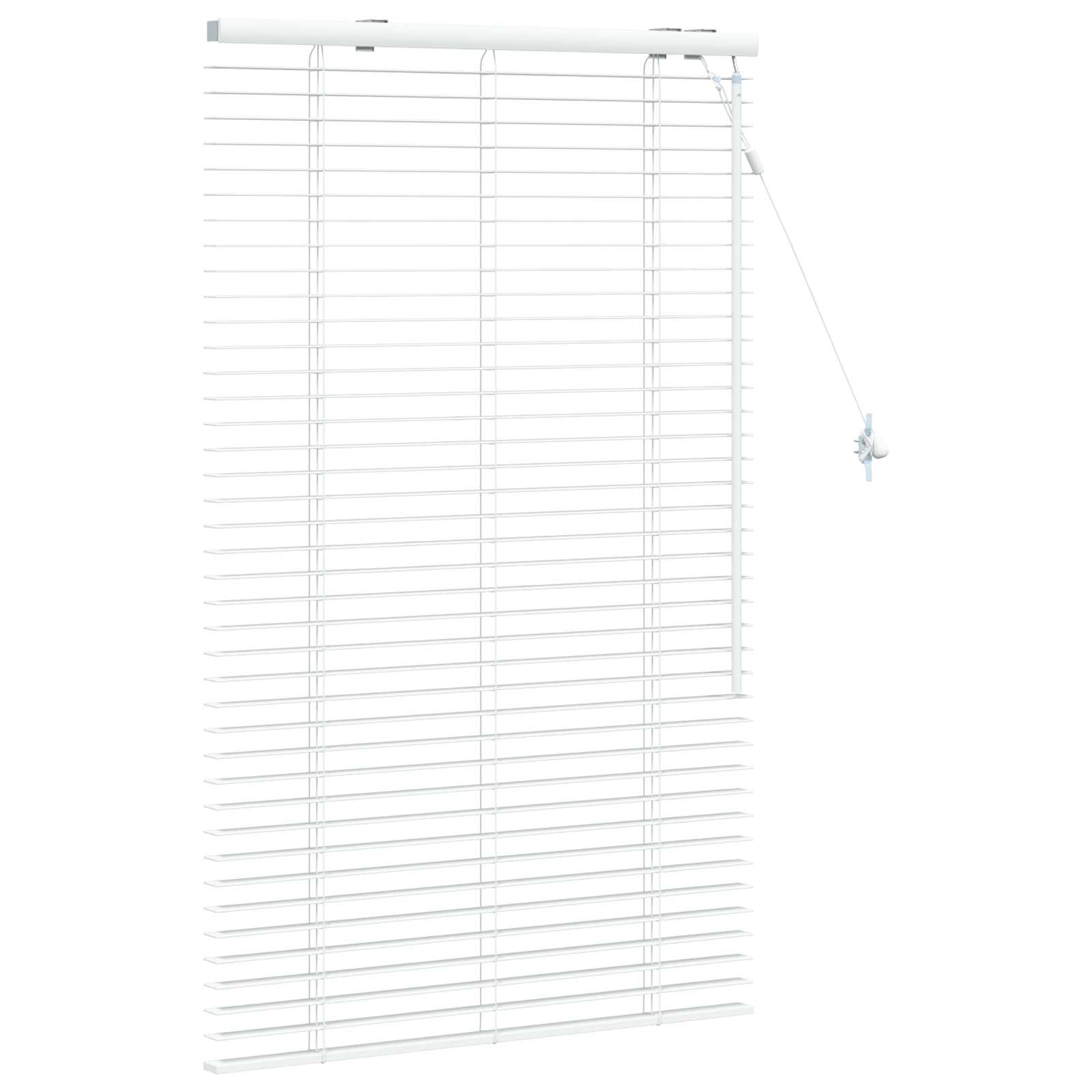 vidaXL Venetian Blind White 75 x 130 cm 35 mm Solid Paulownia Wood 3