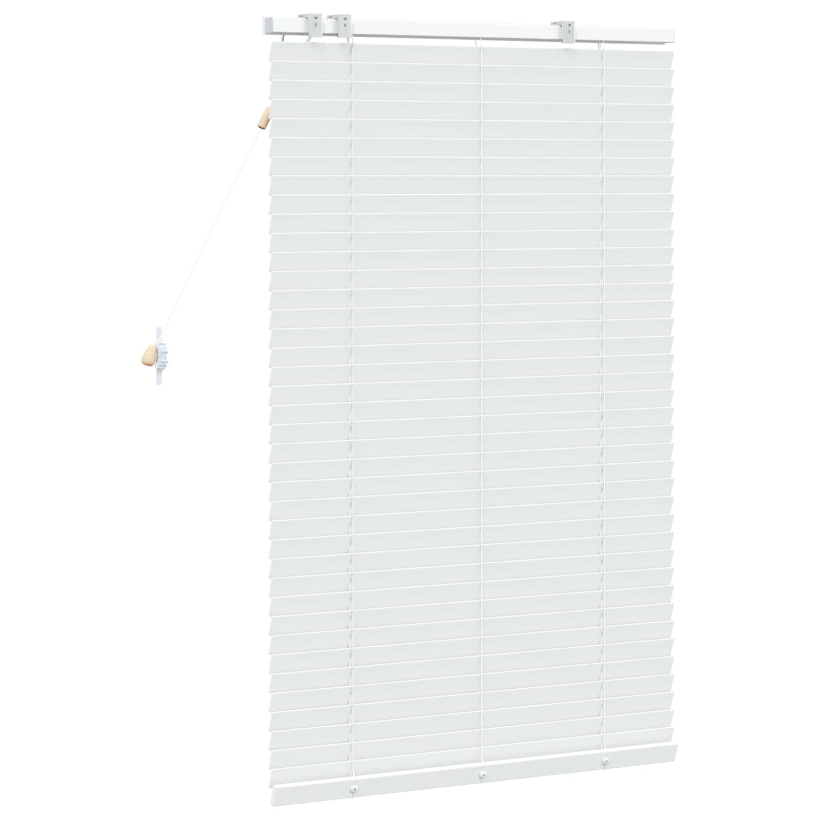vidaXL Venetian Blind White 75 x 130 cm 35 mm Solid Paulownia Wood 4