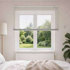 Venetian Blind 35 mm Solid Paulownia Wood Drop 130 cm White 145 cm
