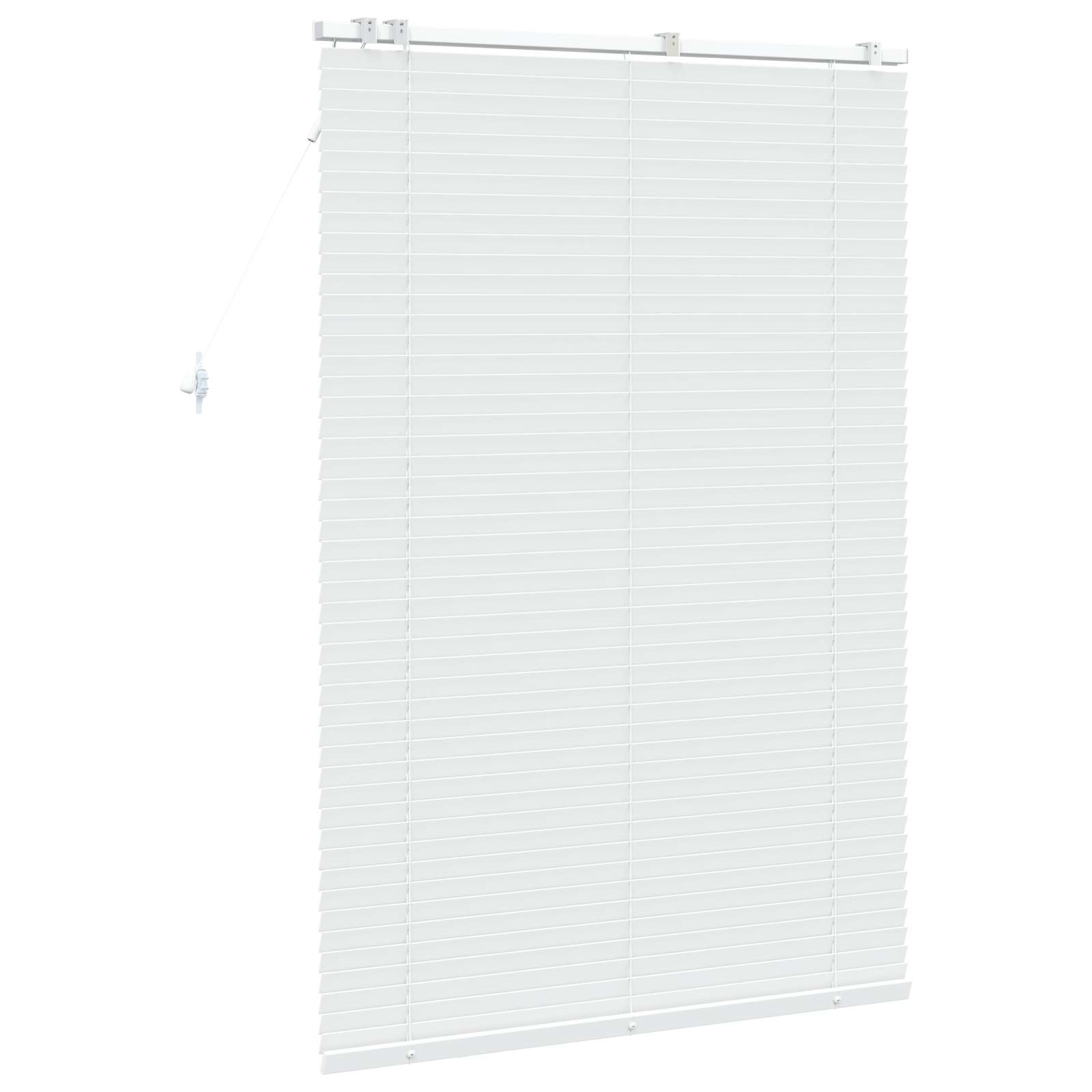 vidaXL Venetian Blind White 110 x 160 cm 35 mm Solid Paulownia Wood 4