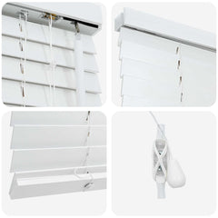 Venetian Blind Solid Paulownia Wood Drop White