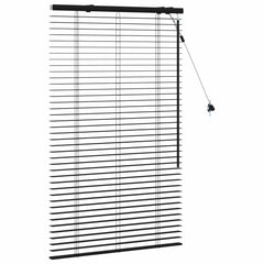 vidaXL Venetian Blind Black 70 x 130 cm 35 mm Solid Paulownia Wood 3
