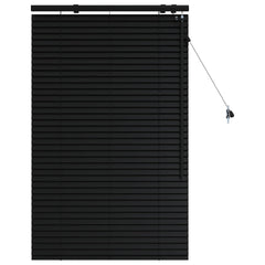 vidaXL Venetian Blind Black 70 x 130 cm 35 mm Solid Paulownia Wood 2