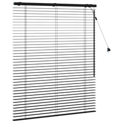 vidaXL Venetian Blind Black 115 x 130 cm 35 mm Solid Paulownia Wood 3