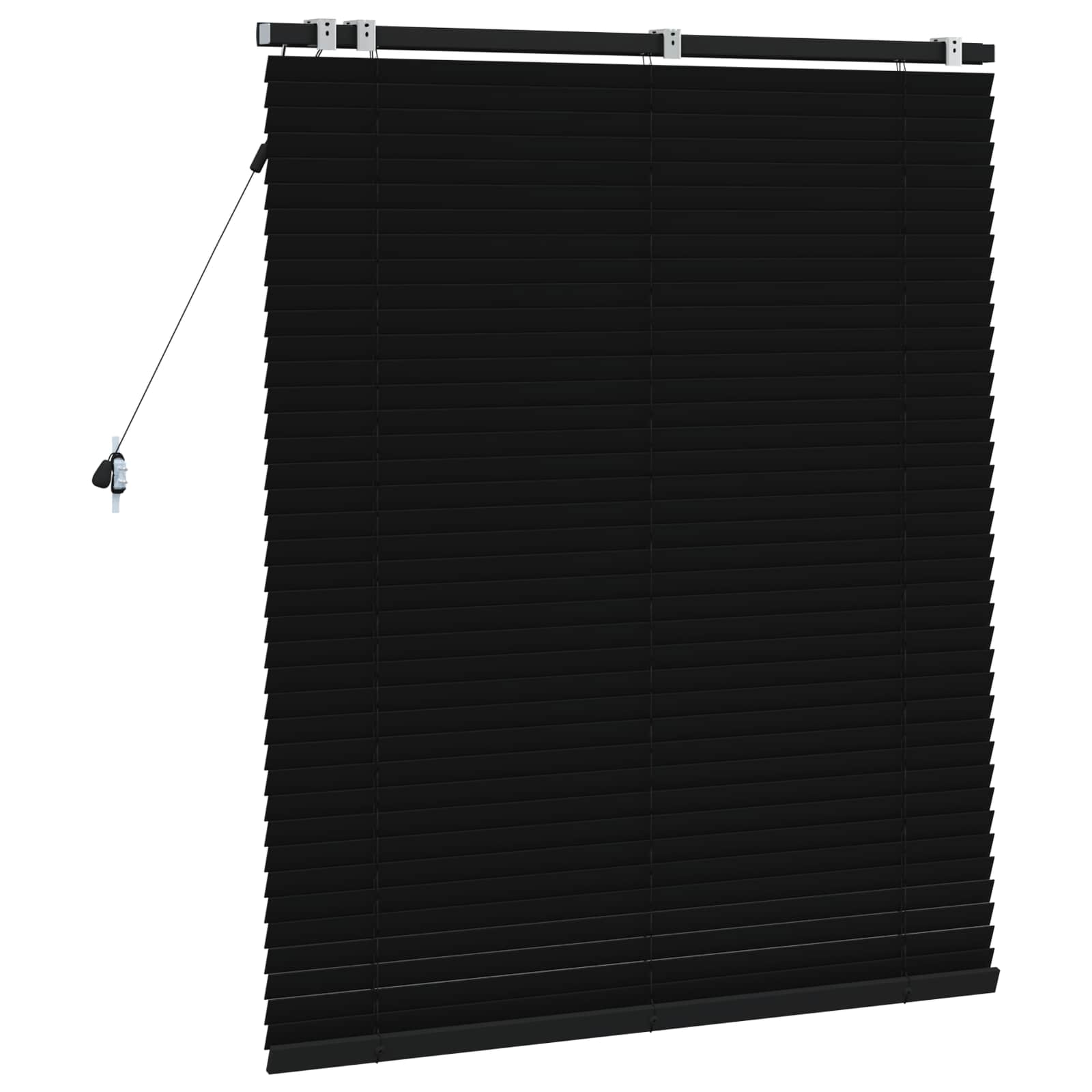 vidaXL Venetian Blind Black 120 x 130 cm 35 mm Solid Paulownia Wood 4