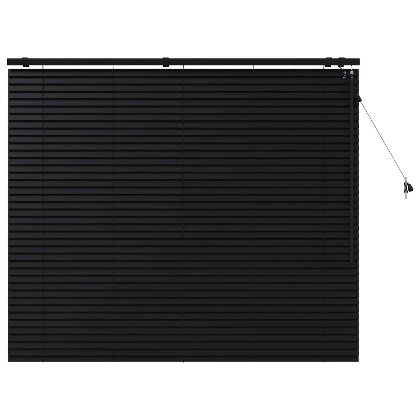 vidaXL Venetian Blind Black 125 x 130 cm 35 mm Solid Paulownia Wood 2