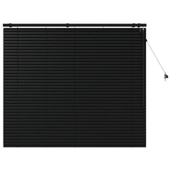 vidaXL Venetian Blind Black 125 x 130 cm 35 mm Solid Paulownia Wood 2