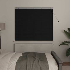 Venetian Blind 35 mm Solid Paulownia Wood Drop 130 cm Black 150 cm