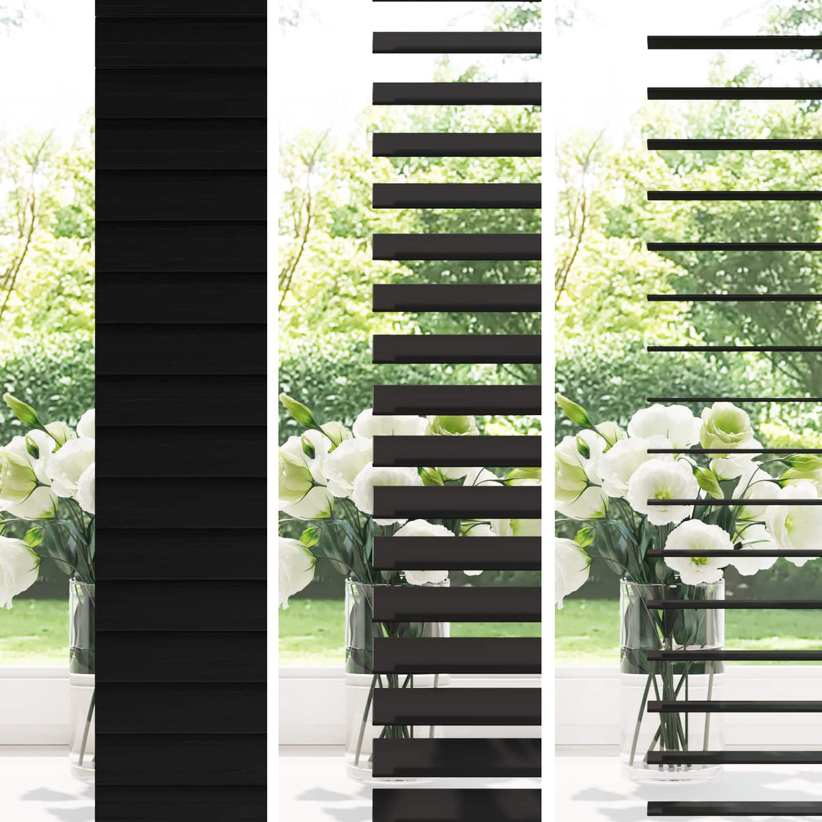 Venetian Blind 35 mm Solid Paulownia Wood Drop 130 cm Black 150 cm