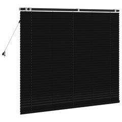 Venetian Blind 35 mm Solid Paulownia Wood Drop 130 cm Black 150 cm