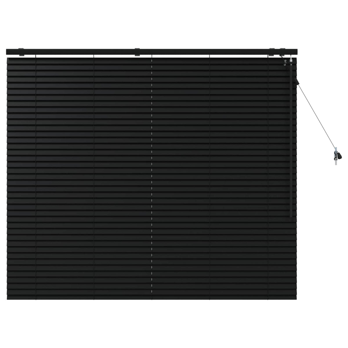 Venetian Blind 35 mm Solid Paulownia Wood Drop 130 cm Black 150 cm