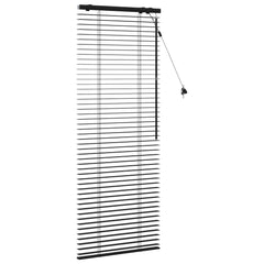 vidaXL Venetian Blind Black 60 x 160 cm 35 mm Solid Paulownia Wood 3