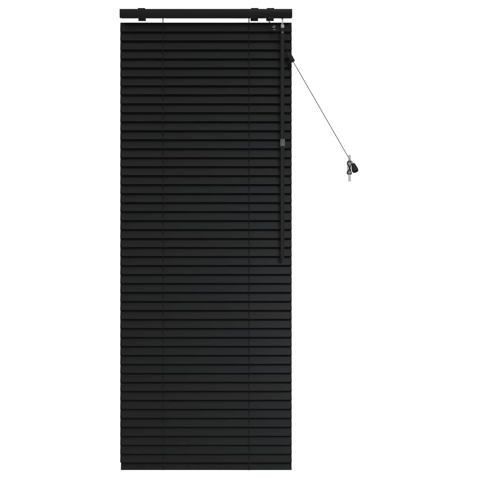 vidaXL Venetian Blind Black 60 x 160 cm 35 mm Solid Paulownia Wood 2