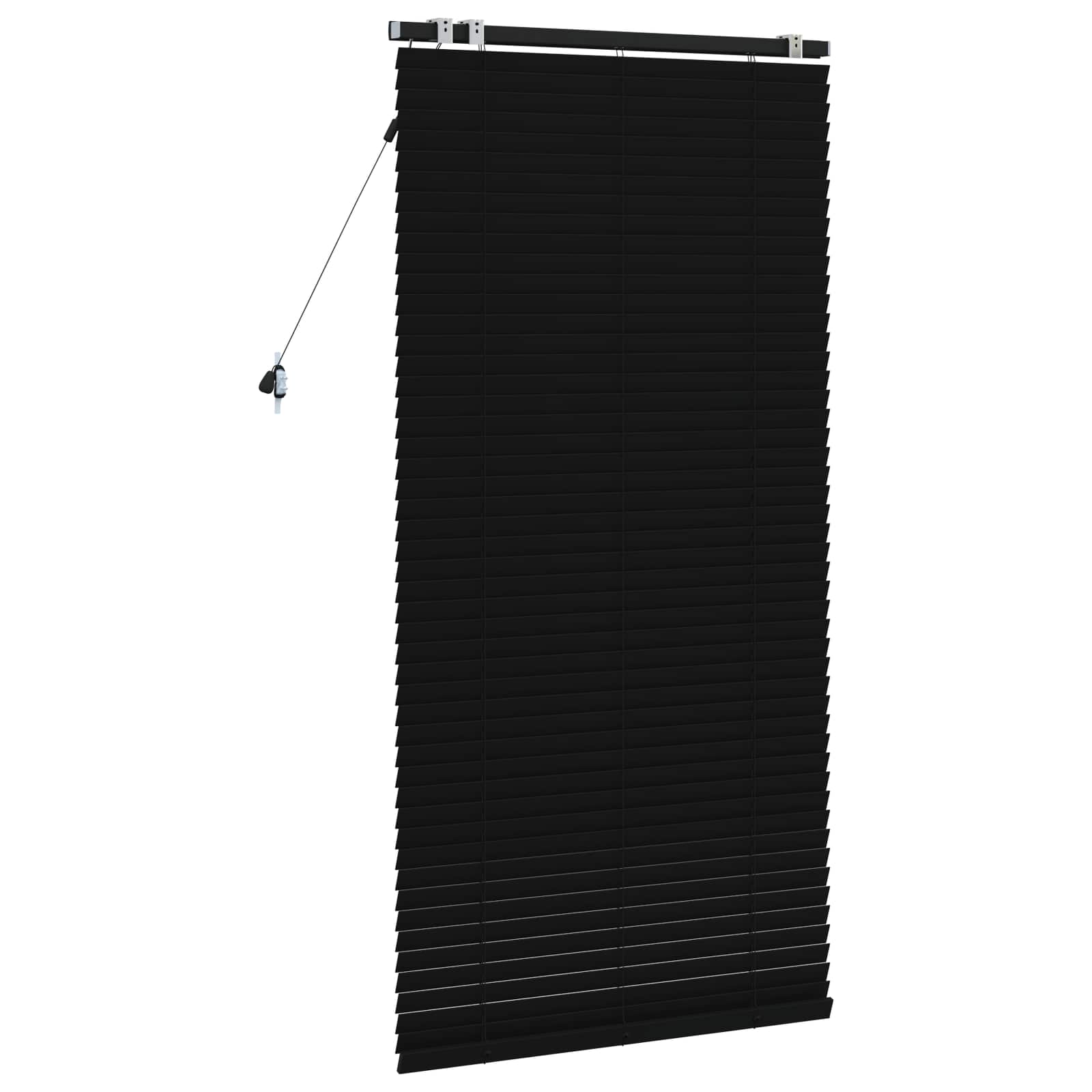 vidaXL Venetian Blind Black 70 x 160 cm 35 mm Solid Paulownia Wood 4