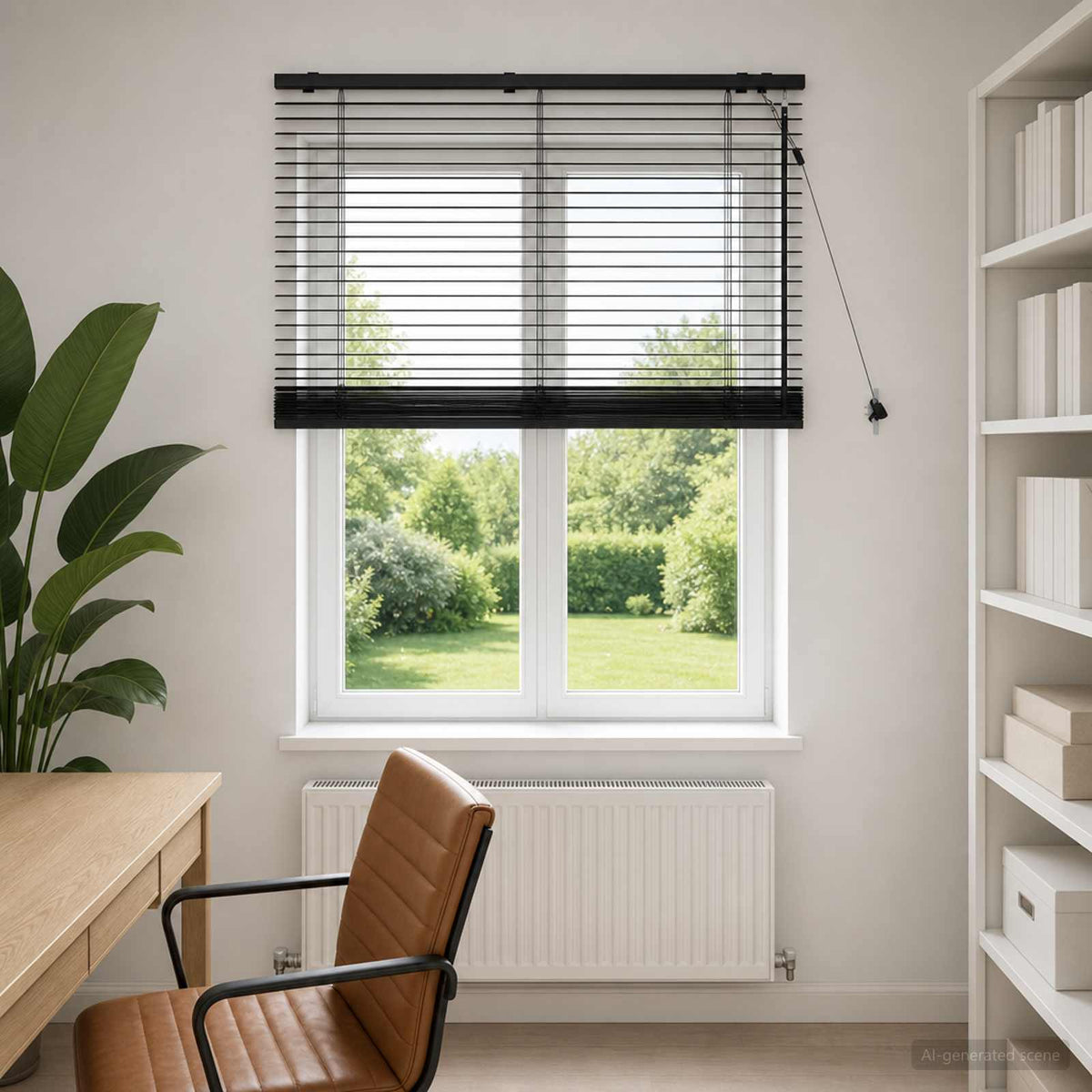 Venetian Blind 35 mm Solid Paulownia Wood Black