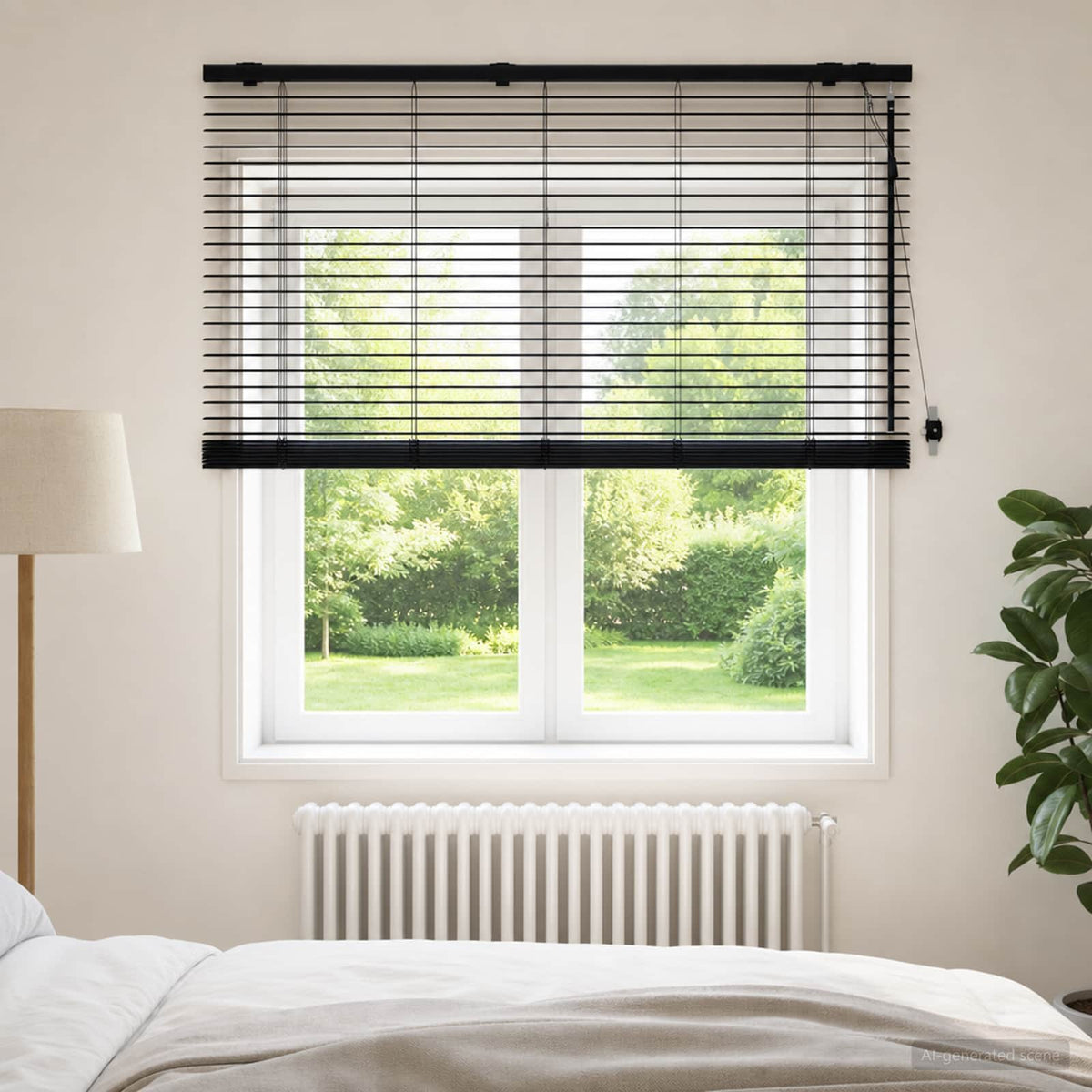 Venetian Blind 35 mm Solid Paulownia Wood Black