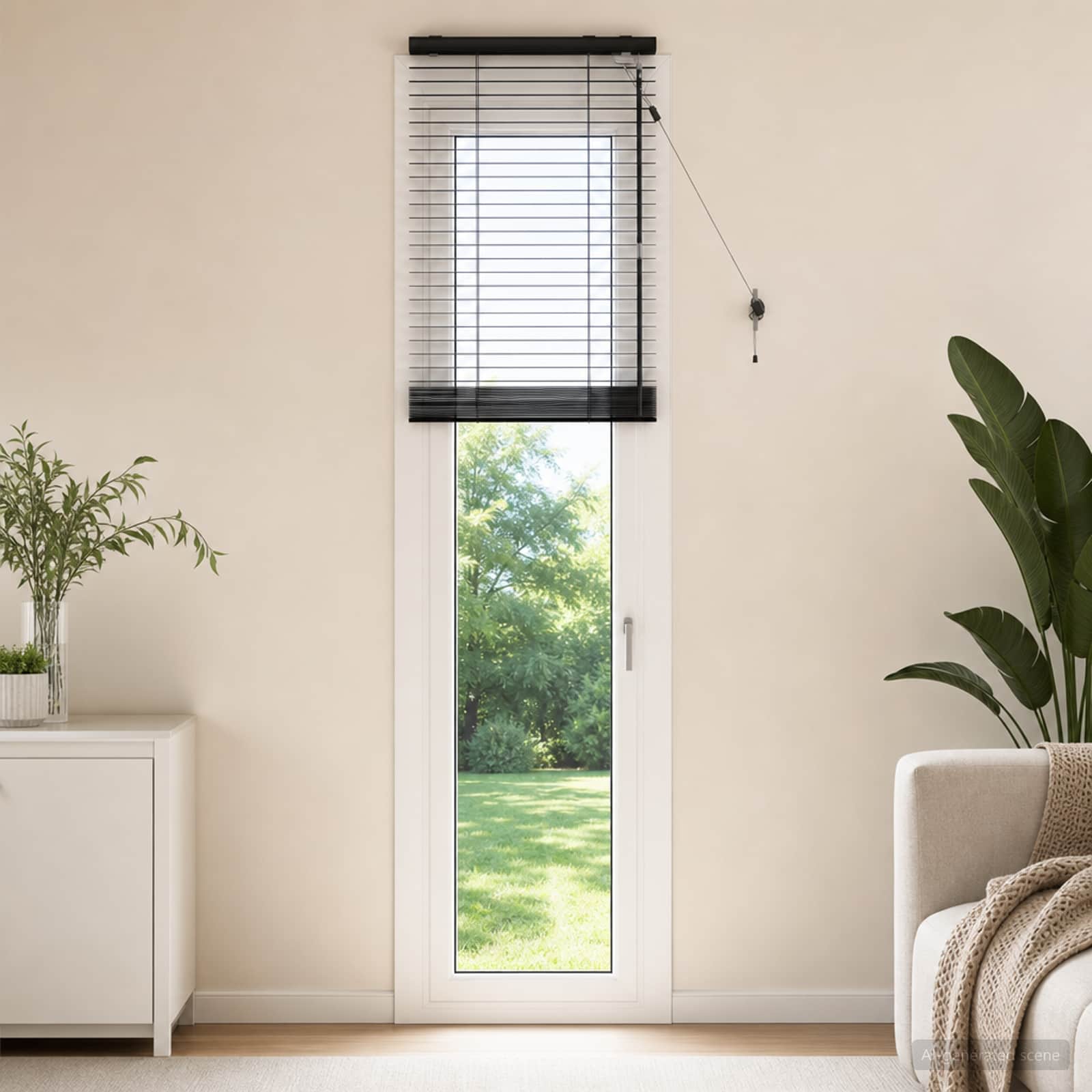 vidaXL Venetian Blind Black 40 x 250 cm 35 mm Solid Paulownia Wood 1