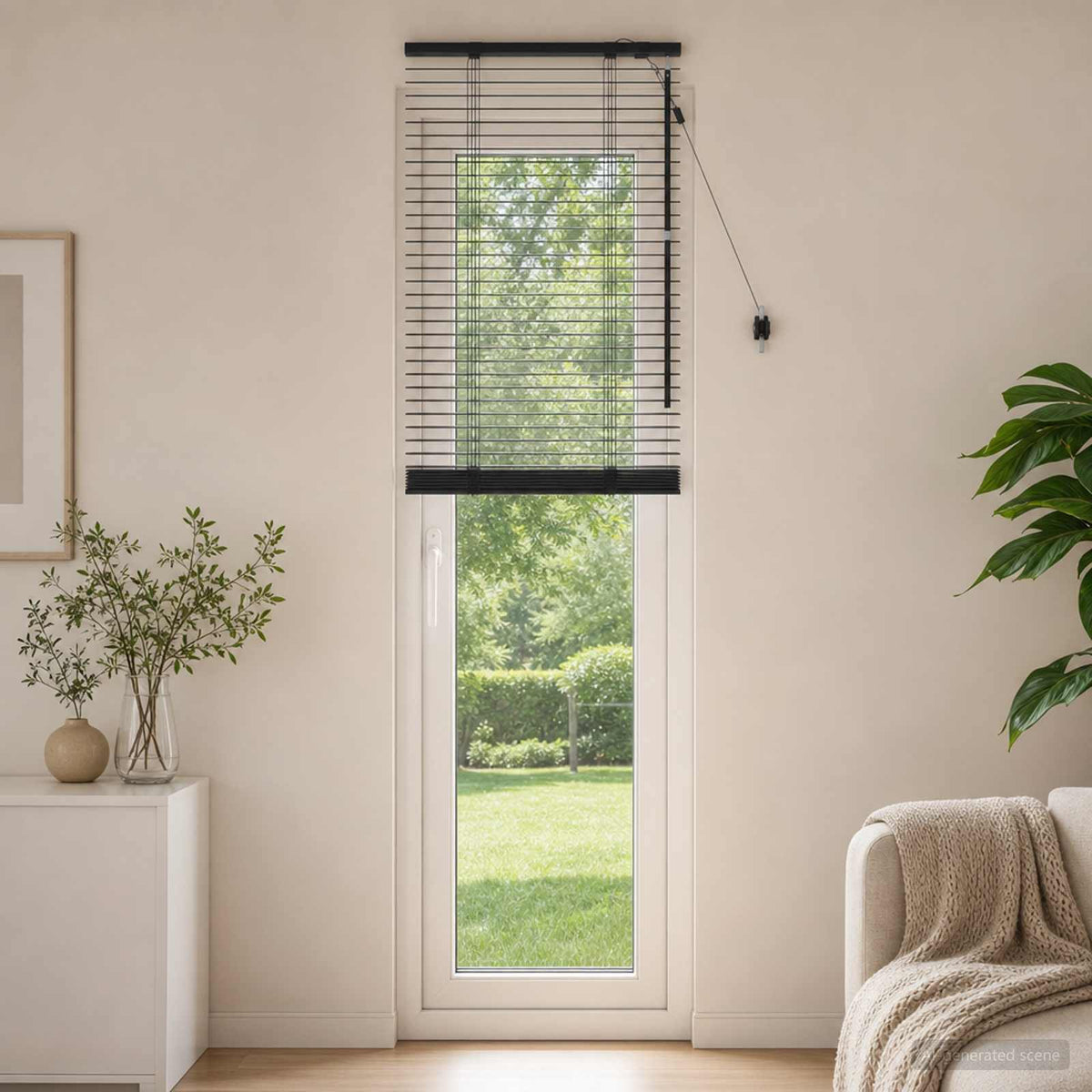 Venetian Blind 35 mm Solid Paulownia Wood Black