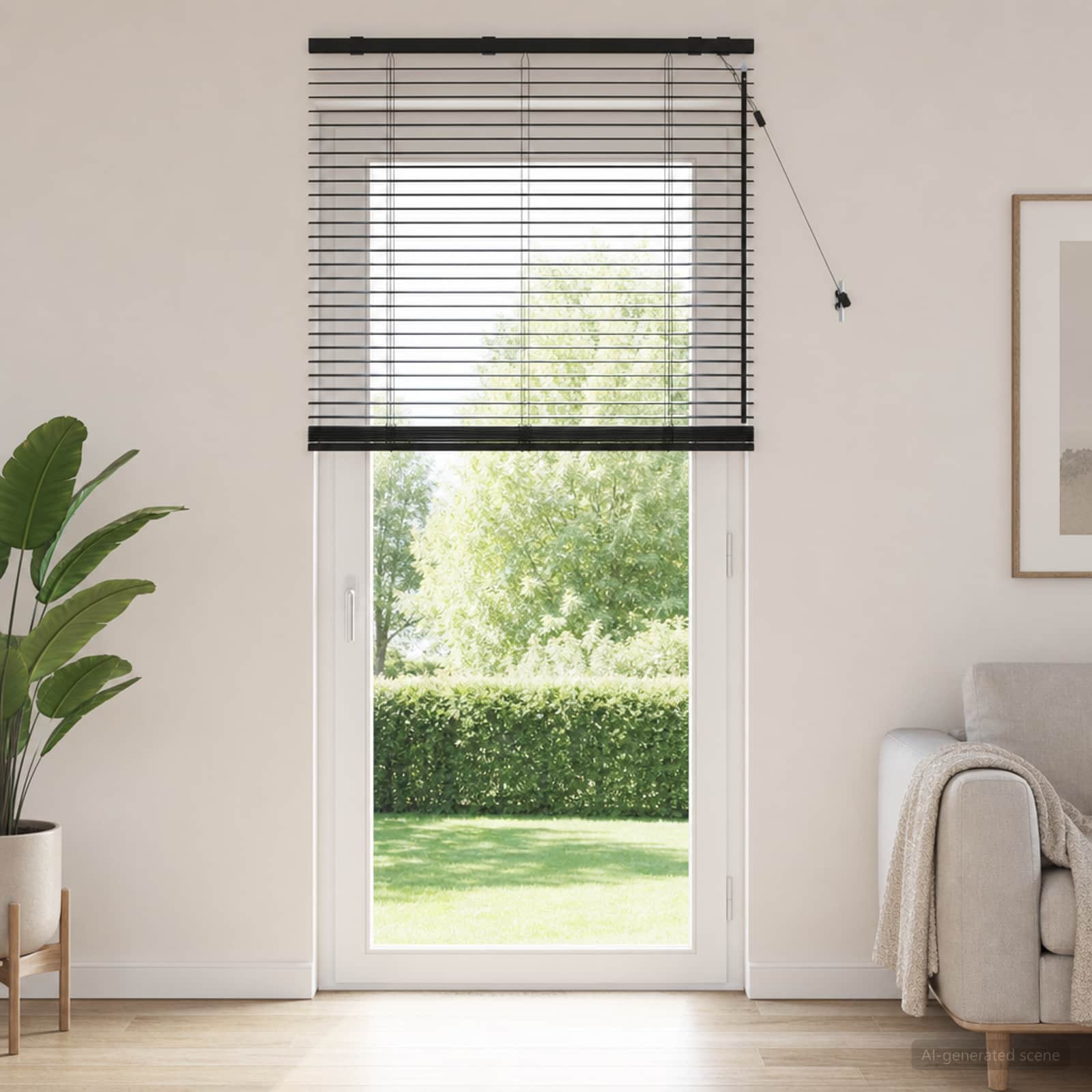 vidaXL Venetian Blind Black 70 x 250 cm 35 mm Solid Paulownia Wood 1