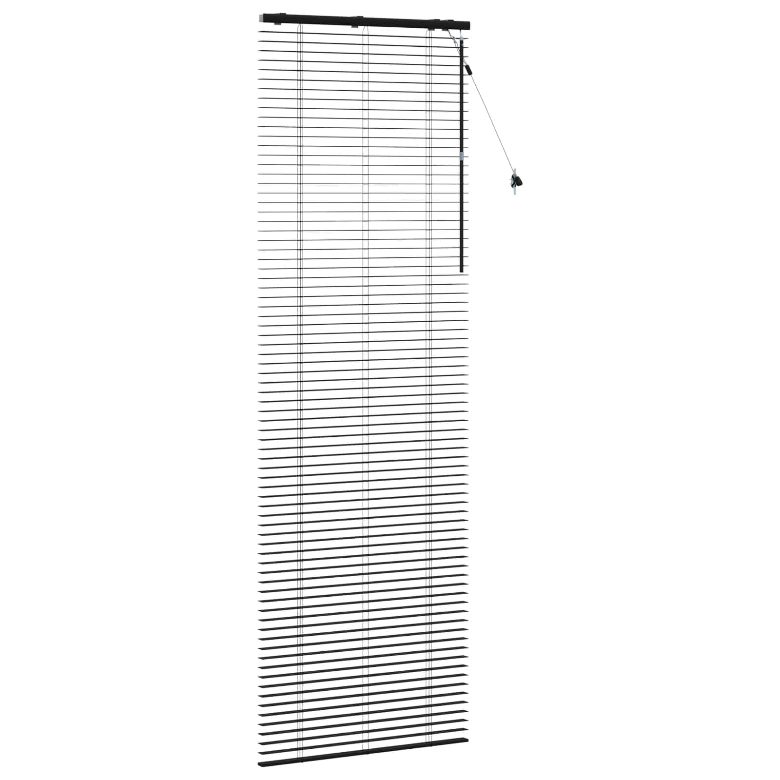 vidaXL Venetian Blind Black 70 x 250 cm 35 mm Solid Paulownia Wood 3