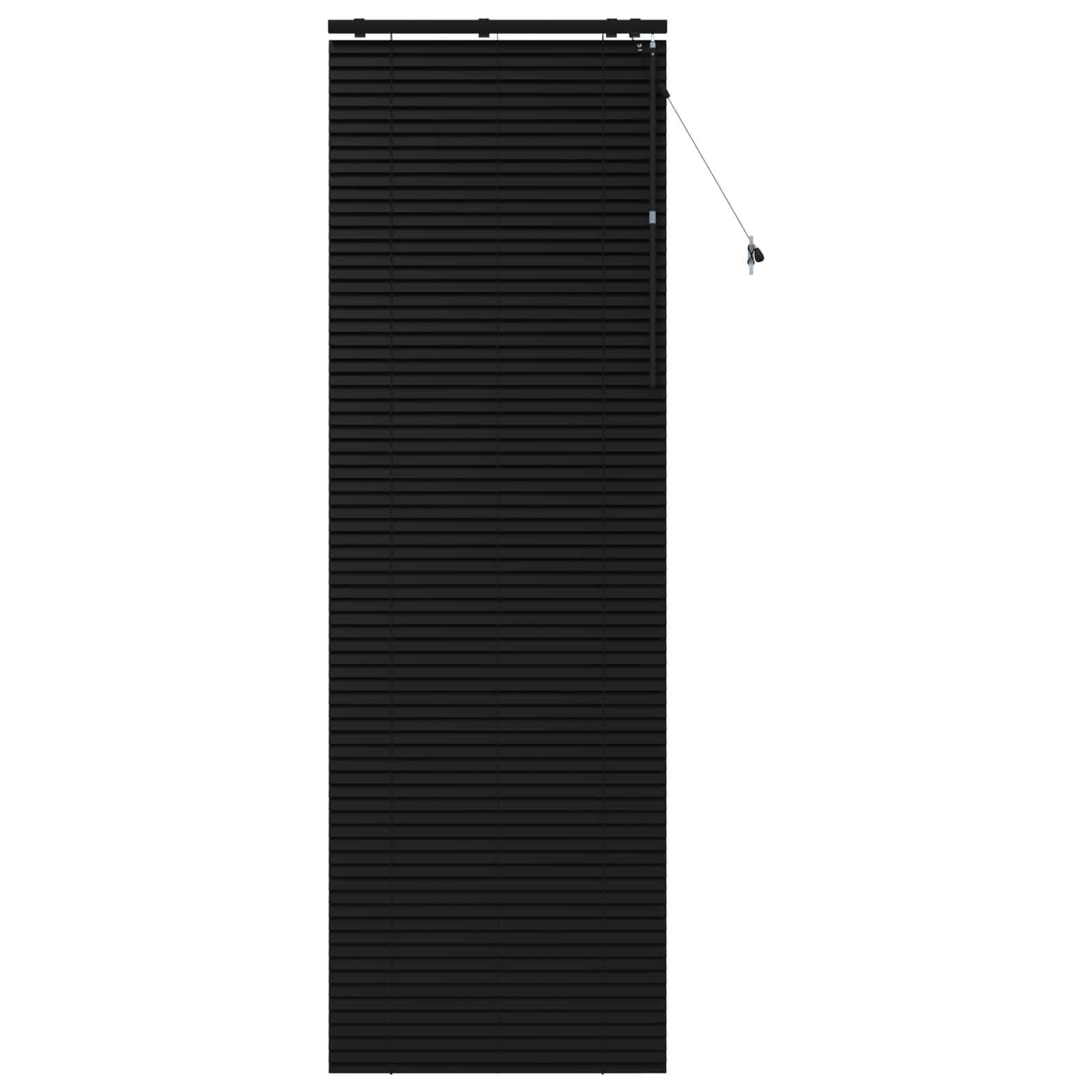vidaXL Venetian Blind Black 75 x 250 cm 35 mm Solid Paulownia Wood 2