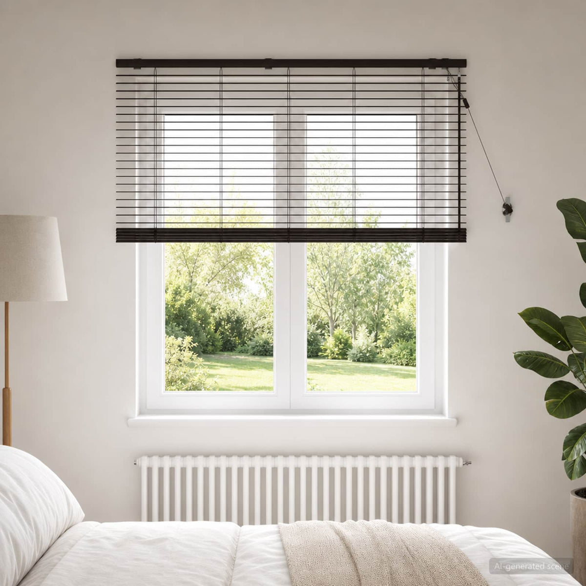 Venetian Blind 35 mm Drop 160 cm Dark Brown 140 cm