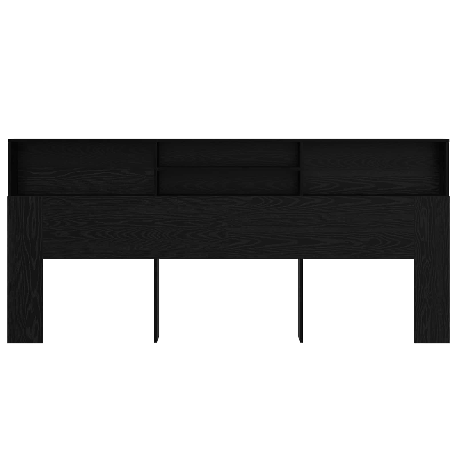 vidaXL Headboard Cabinet Black Oak Engineered Wood 5