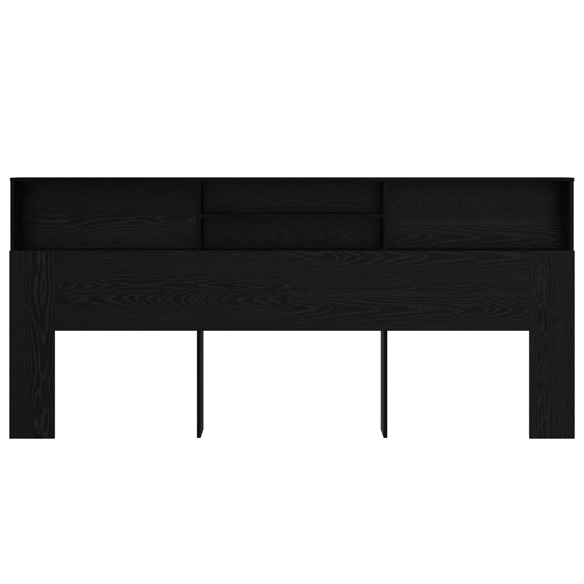 Headboard Cabinet 220x19x101.5 cm Black oak