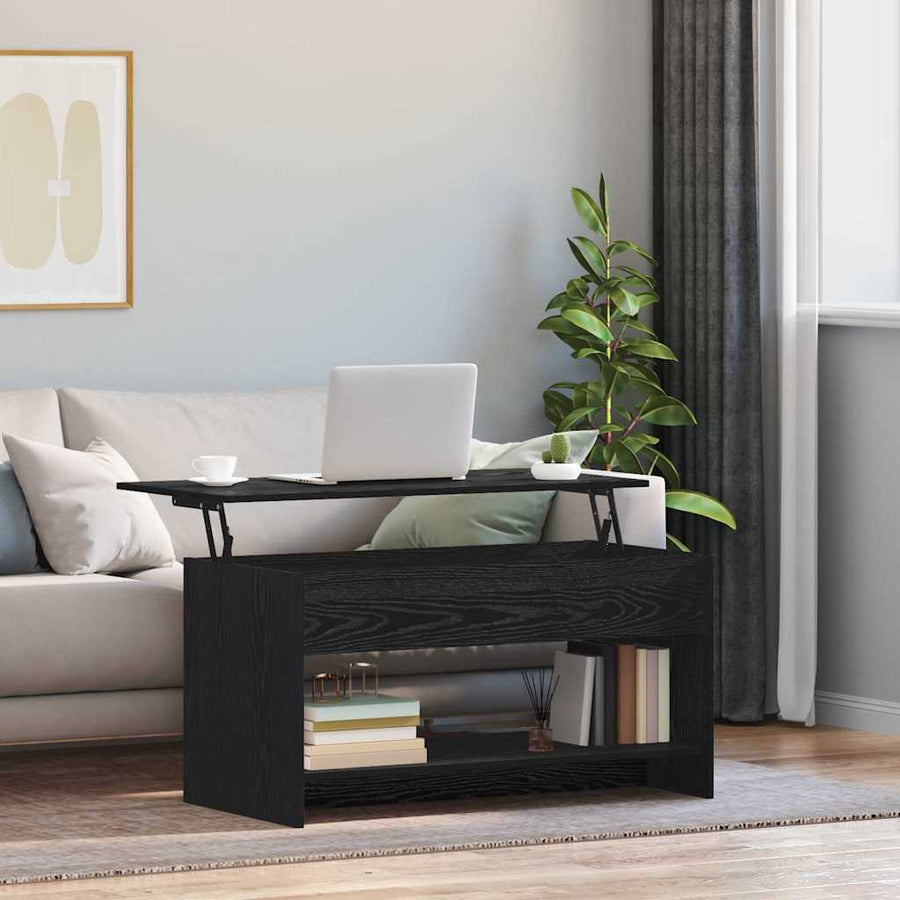 vidaXL Coffee Table Black Oak 80 x 50.5 x 41.5 cm Engineered Wood 1