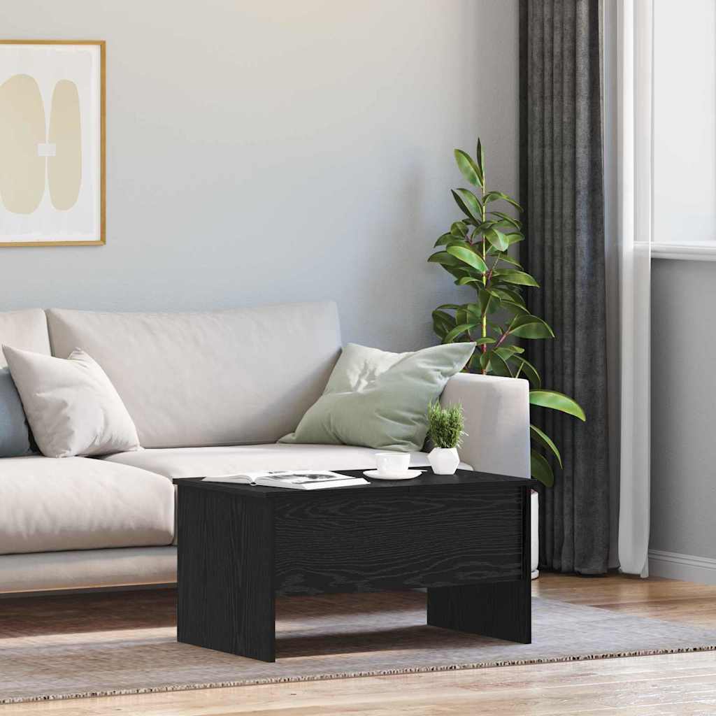 Coffee Table 80x50x42,5 cm Engineered Wood Width 80 cm Black oak 50.5 cm