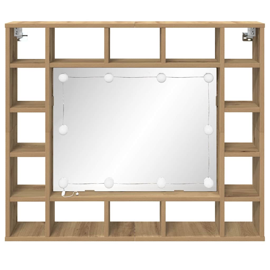 vidaXL Mirror Cabinet Artisan Oak 91 x 15 x 76.5 cm Engineered Wood 5