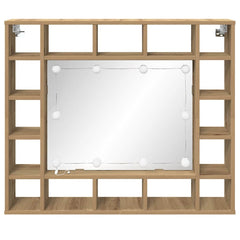 vidaXL Mirror Cabinet Artisan Oak 91 x 15 x 76.5 cm Engineered Wood 5