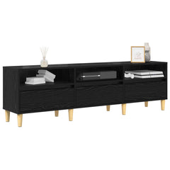 vidaXL TV Cabinet 150 x 30 x 45 cm Black Oak Engineered Wood 3