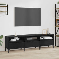 vidaXL TV Cabinet Black Oak 150 x 30 x 45 cm Engineered Wood and Iron 1
