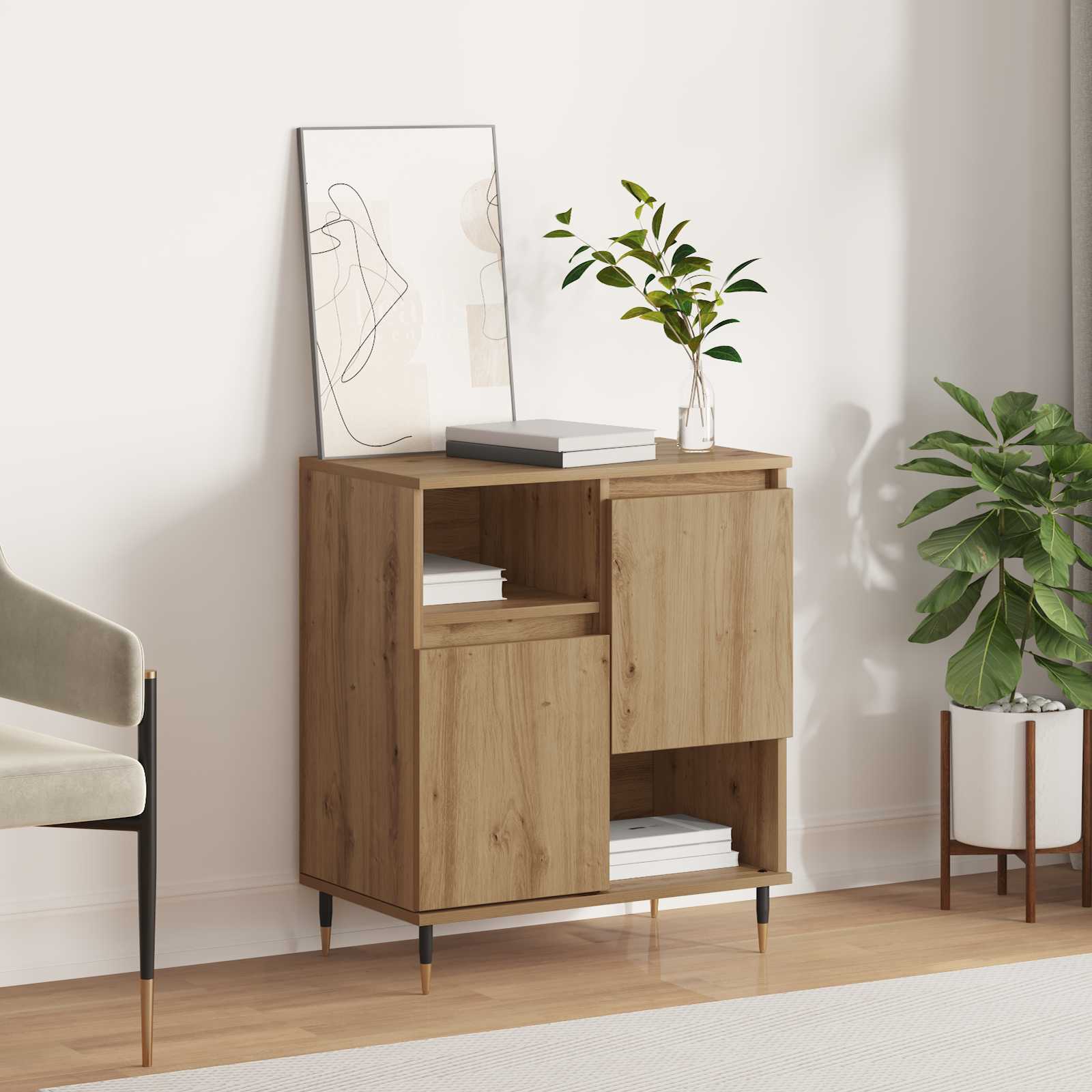 vidaXL Sideboard Artisan Oak 60 x 35 x 70 cm 1