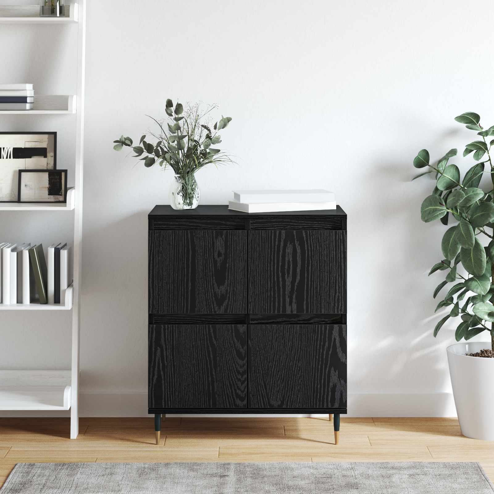 vidaXL Sideboard Black Oak 60 x 35 x 70 cm 4