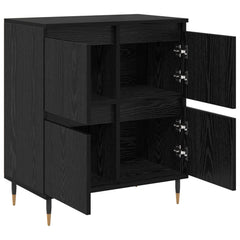 vidaXL Sideboard Black Oak 60 x 35 x 70 cm 5