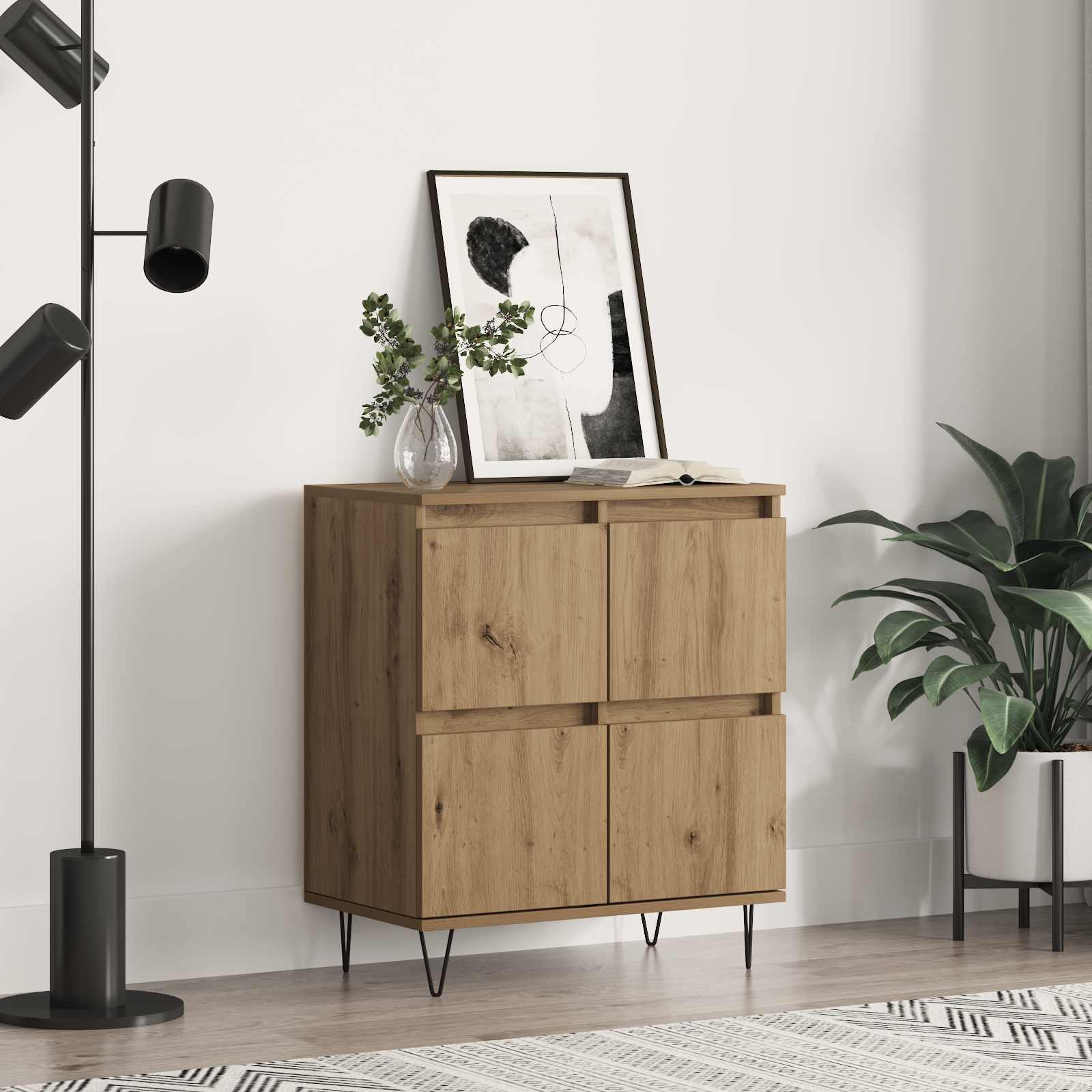 vidaXL Sideboard Artisan Oak 60 x 35 x 70 cm 1